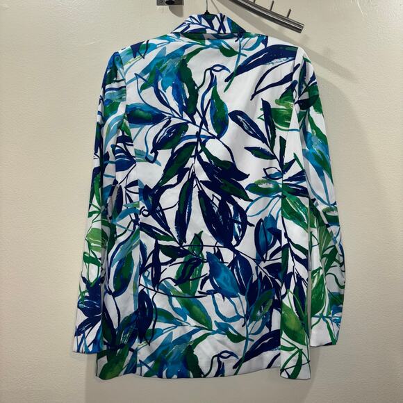 Joseph Ribkoff Tropical Leaf Print Blazer Jacket – Size 2 - Picture 9 of 15